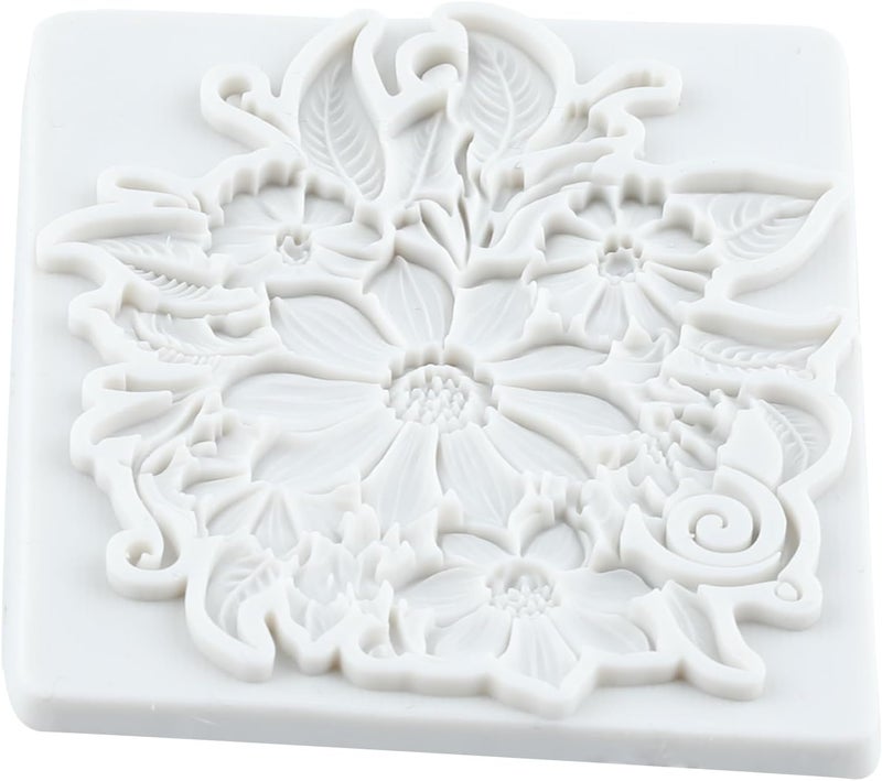 TAOXIBEI Flower Polymer Clay Mold Baroque Flower Lace Silicone Resin Molds for DIY Crafts Epoxy Resin Casting Air Dry Polymer Clay Plaster Jewelry Making - Image 3